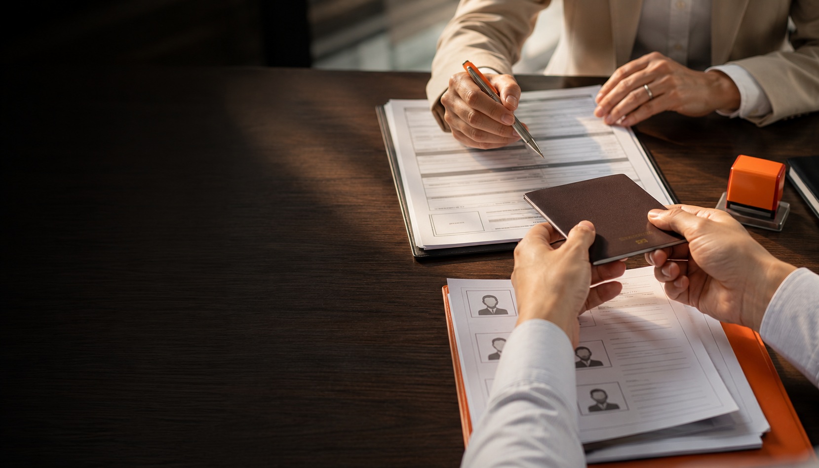 Work permit services Indonesia — People Profilers consultant reviewing work permit application paperwork